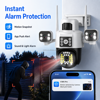 Cámara WiFi Wistino V380 Pro PTZ 12MP para Exteriores con Seguimiento Automático, Visión Nocturna en Color, Audio Bidireccional, Alarma con Sirena, Cámara CCTV