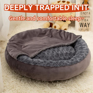 Venta al por mayor fabricante logotipo personalizado suave cálido felpa mascota proveedor perro gato cueva cama - Product Image 3