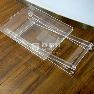 Modern Extendable Acrylic Coffee <b>Table</b> with <b>Folding</b> Tray Top for Living Room Furniture - Product Image 5