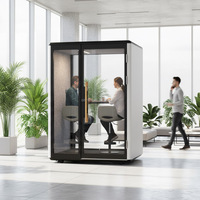 Cabine de bureau acoustique insonorisée portable Comine, espace de travail modulaire pour appels privés et concentration, idéale pour bureaux, bâtiments et villas