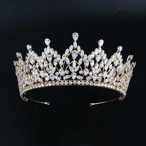 Diadème de princesse pour bal de promo, accessoires de cheveux de mariée avec zircone cubique en cuivre, couronnes et guirlandes en zircon pour femmes - Product Image 5
