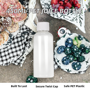 Botella Redonda Desechable de PET de Grado Alimenticio HL M38-450A de 5 ml para Jugo, Leche, Té, Bebidas para Llevar, con Tapa de Rosca, Serigrafía y Recubrimiento UV - Product Image 2