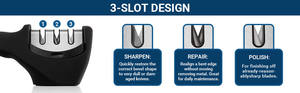 Logo personalizzato 3 in1 <span class=keywords><strong>professionale</strong></span> manuale <span class=keywords><strong>coltelli</strong></span> da cucina <span class=keywords><strong>affilatura</strong></span> 3 stadi diamante tungsteno temperamatite con guanti e scatola regalo - Product Image 6