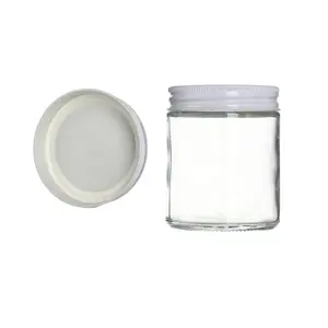 Bocaux en verre réutilisables à double face, droite et ronde, vide, avec vis en plastique métallique, couvercle noir blanc or, 2 oz, 4 oz, 8 oz, 16 oz, pièces