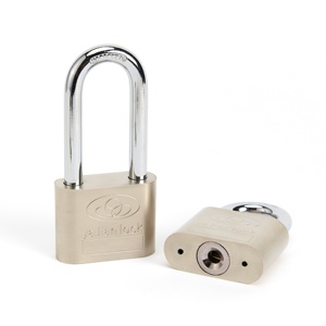 Cadeado de Ferro com Haste de Aço |   Fechadura de Segurança com Chave Eletrogalvanizada Antifurto para Portões Industriais e Armazenamento Externo Residencial - Product Image 3