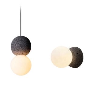 Lámpara de Pared Moderna APCITL de Hormigón, <span class=keywords><strong>Cemento</strong></span> y Piedra Natural con LED, Pantalla Blanca de Resina, CRI 80, Color Ajustable, para Hogar y Oficina - Product Image 1