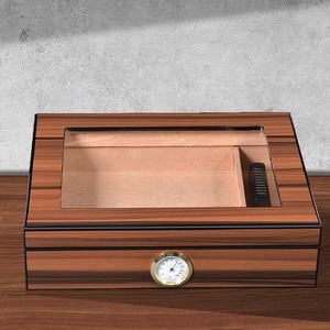 Humidor de Puros de Madera Hecho a Mano de Lujo CIGAROL con Tapa de Vidrio con Diseño de Grano de Teca, Caja de Almacenamiento de Diseño Moderno para Regalos para Hombres, Tamaño Personalizado - Product Image 4
