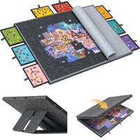 Table de puzzle portable en feutre de haute qualité pour enfants, tapis de puzzle non tissé de 1000 pièces avec 6 tiroirs pour une facilité de transport