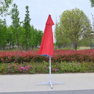 1.3m Wind Vent Sun <b>Parasol</b> Solid Blue Silver Lining Waterproof Polyester Adjustable Iron <b>Pole</b> Commercial Cafe Patio Umbrella - Product Image 1