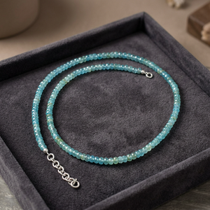 Collar de plata con cuentas de Aguamarina Accesorio de moda con cuentas azules de moda - Product Image 2
