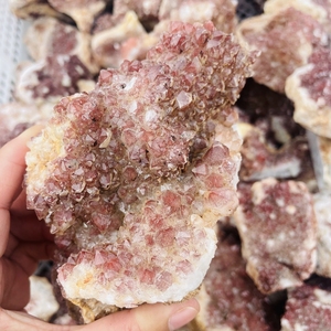 Spécimen minéral d'énergie naturelle <span class=keywords><strong>rare</strong></span> Quartz clair géode grappes de cristal rouge pour la guérison décorer - Product Image 2