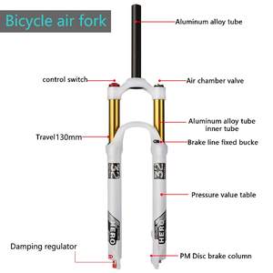 <span class=keywords><strong>Fourche</strong></span> de suspension de vélo 26/27,5/<span class=keywords><strong>29</strong></span> pouces, <span class=keywords><strong>fourche</strong></span> à frein à disque QR9mm 1-1/8 Contrôle manuel Alliage de magnésium Amortisseur à air Course <span class=keywords><strong>140mm</strong></span> - Product Image 6