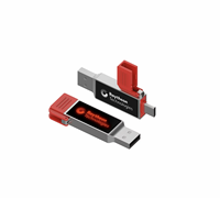 Nouvelle conception Usb cadeau lumière LED logo 2 en 1 Type C Clé USB C avec logo lumineux coloré, Nouveau TYPE C Clé USB 32 Go 64 Go