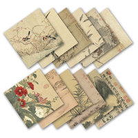 24 feuilles de papier cartonné à motifs pour journal artisanal, 6 x 6 pouces, impression offset, papier pour scrapbooking, thème nature