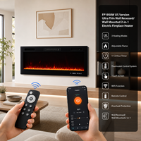 Cheminée électrique encastrée ultra-mince 1500W, appareil de chauffage intelligent Tuya WiFi mural grande taille, fabriqué en Thaïlande