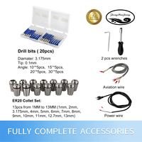 Kits de broches de routeur CNC 2,2 kW refroidies par air, ensemble de moteurs de broche haute fréquence 2,2 kW