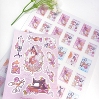Papeterie Kawaii personnalisée, feuilles d'autocollants transparents holographiques scintillants