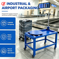 Machine manuelle d'emballage de bagages d'aéroport, machine portable d'emballage de valises et de bagages sous film étirable, machine rotative pour cartons
