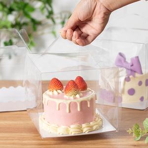 กล่องบรรจุภัณฑ์เค้กพร้อมหูจับ,กล่องใสขนาดเล็กพกพาได้สำหรับสัตว์เลี้ยงเกรดอาหารขนาด<span class=keywords><strong>2</strong></span> <span class=keywords><strong>3</strong></span> 4 5นิ้ว - Product Image 2