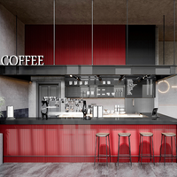 Diseño Interior Moderno para Cafetería, Proyecto Llave en Mano, Decoración Personalizada para Cafés, Renderizado 3D y Soluciones Completas de Mobiliario