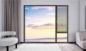 Fenêtres modernes en aluminium noir insonorisées et résistantes aux ouragans, avec cadre en aluminium et <span class=keywords><strong>double</strong></span> <span class=keywords><strong>vitrage</strong></span> pour chambre à coucher - Product Image 4