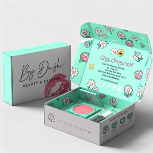 Sản phẩm làm đẹp gửi thư Bưu Chính vận chuyển Hộp Tùy chỉnh màu xanh lá cây màu mỹ phẩm các tông sóng bao bì bưu phẩm với thiết kế <span class=keywords><strong>logo</strong></span> - Product Image 4