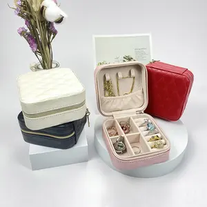New Organizer Display Travel Rings Case Boxes Travel Portable Leather Storage Organizer Earring Holder Packaging Jewelry Box