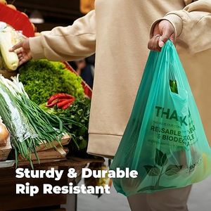 ถุง HDPE กันน้ำ กันกระแทก ทนต่อการฉีกขาด ถุงขอบคุณ ถุงซุปเปอร์มาร์เก็ต ถุงช้อปปิ้งแบบมีหูหิ้ว ถุงพลาสติกแบบเสื้อยืด สั่งทำได้ - Product Image 6