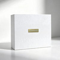 Boîte d'emballage de parfum blanche personnalisée de luxe, boîte cadeau en carton rigide avec estampage doré et texture en relief