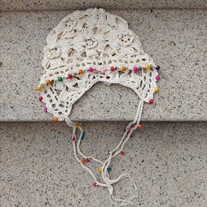 Vintage évidé gland pull chapeau tressé chapeau femmes bohême coloré perlé pendentif <span class=keywords><strong>crochet</strong></span> chapeau - Product Image 4