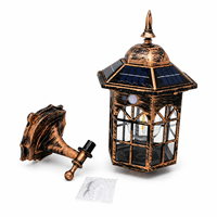 Lanterne solaire à détecteur de mouvement, style vintage, pour cour, véranda, lampe murale étanche, décoration extérieure pour patio, portail, villa