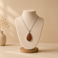 Collier pendentif goutte d'eau en acier inoxydable inaltérable plaqué or 18 carats, facetté, hypoallergénique, étanche, unisexe, OEM