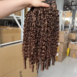 Burmesische Lockige Haar-Bündel in Farbe #4 mit Lockigen Spitzen, Echthaar 25–76 cm, Schokoladenbraun, 100 % Unverarbeitetes Haar für Schwarze Frauen - Product Image 3