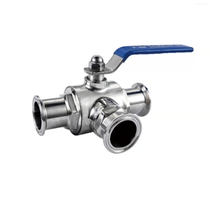 Válvula de Bola Manual Sanitaria de Acero Inoxidable de 3 Vías para Medios Gaseosos, Personalización OEM Disponible - Product Image 1