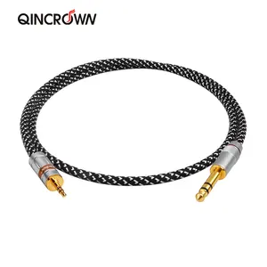 HIFI Pure Copper Silver Plated 3.5mm Jack to 6.5mm Jack AUX Audio cable Phone PC Amplifier Mixer Connecting Wire