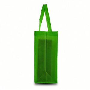 Custom <b>Printed</b> Tote Bag Green Color Promotional Giveaway Bag with Reinforced Handles Non-woven Fabric Bags - Product Image 3