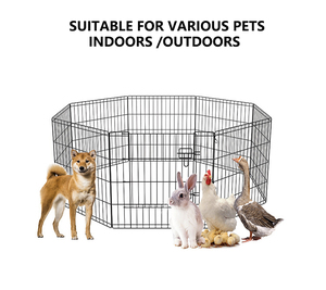 Recinto per Cani da Interno/Esterno Pieghevole in Metallo, Box per Cuccioli, Area Gioco per Animali Domestici, 24 Pollici - Product Image 4