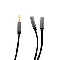 Aksesori ponsel 3.5mm 1 laki-laki ke 2 perempuan kabel Audio Headphone Audio Y kabel Splitter dengan TPE Splitter Earphone ganda