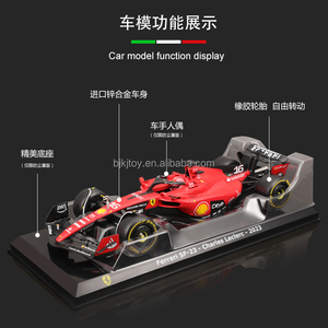 <span class=keywords><strong>Burago</strong></span> 1:24 SF23 SF24 <span class=keywords><strong>F1</strong></span> Modèle de voiture de simulation en métal moulé sous pression # 16 # 55 figurines miniatures avec vitrine - Product Image 3