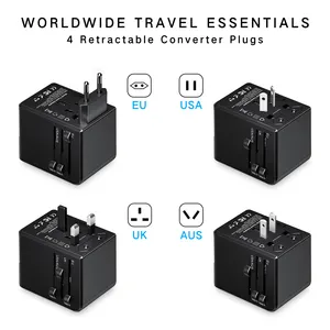 Mini caricatore da viaggio EU AUS UK US Plug adattatore universale USB 65W PD adattatore da viaggio tascabile a ricarica rapida