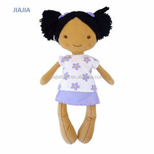 ตุ๊กตาเด็กทารกผ้าคอตตอนสีดำสำหรับเด็กผู้หญิง, ตุ๊กตาผ้ากำมะหยี่ตัวการ์ตูนน่ารักดีไซน์ตามสมัยนิยม - Product Image 1