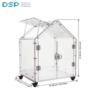 Usine DSP Vietnam : Solution complète OEM ODM pour cage transparente en acrylique pour petits animaux avec roulettes, idéale pour l'affichage en animalerie
