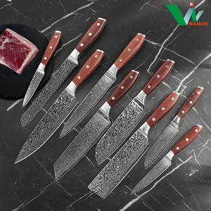 Vg10 67-Layer Damascus thép đầy đủ tang 9-Piece thiết kế Nhật Bản Chef Cleaver Knife Set với Gỗ hồng sắc xử lý - Product Image 3
