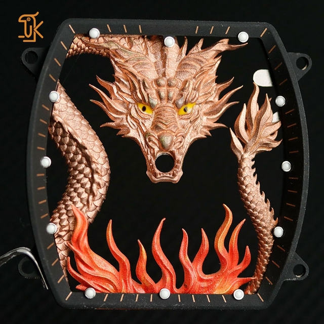 Custom Design Engraved 3D Watch Dial Square Parts Manufacturer Unique Skeleton Convex Watch Dial Accessories