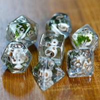 Ensemble de dés en résine Udixi, polyédriques, pour Donjons et Dragons, crâne, RPG, logo personnalisé, cube durable, pour jeux de rôle