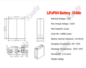 330AH グレードA Lifepo4 角柱型リチウムイオン電池 3.2V Lipo 400Ah 420Ah 450ah <span class=keywords><strong>500ah</strong></span> CALB バッテリーセル Lifepo4 32V <span class=keywords><strong>48V</strong></span> 600Ah - Product Image 4