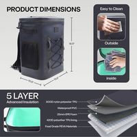 Mochila Nevera Aislada, Bolsa Nevera Ligera a Prueba de Fugas con Capacidad para 30 Latas, para Hombres y Mujeres, Ideal para Picnic, Camping, Senderismo y Playa