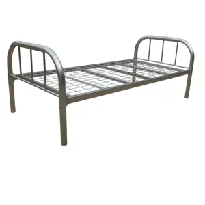 America Canada Hotel wholesale China single twin size metal bed frame room modern mesh design silver iron bed frame single bed