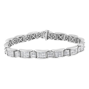 14K oro bianco 5.0 Ctt diamante taglio principessa 7 "bracciale Tennis - Product Image 3