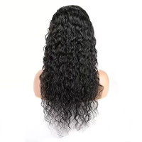 Pelucas de Cabello Humano Remy con Ondas de Agua 13x6, Sin Pegamento, para Peluca Frontal de Encaje, Pre-arrancada, Rizada Profunda Suelta, Encaje HD Completo, Negra, Hecha a Máquina